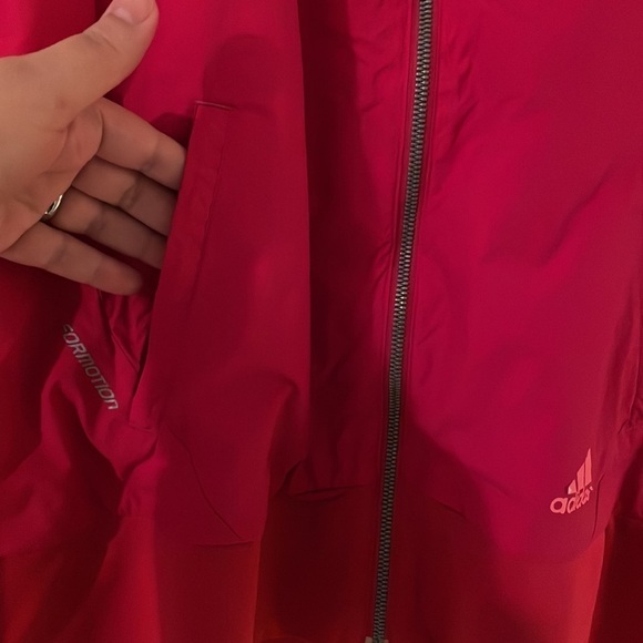 Adidas pink outdoor  jogging hiking zipper front windbreaker style jacket - Picture 3 of 8